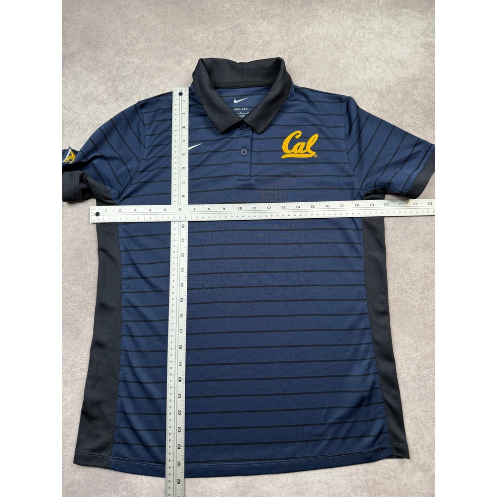 Nike Cal Bears Berkeley Dri-FIT Polo Shirt Men M Navy Stripe ACC Logo Game Day - Picture 5 of 16